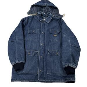 Vintage Osh Kosh B Gosh Denim Field Jacket Parka Hooded Size XLT 80s 90s EUC